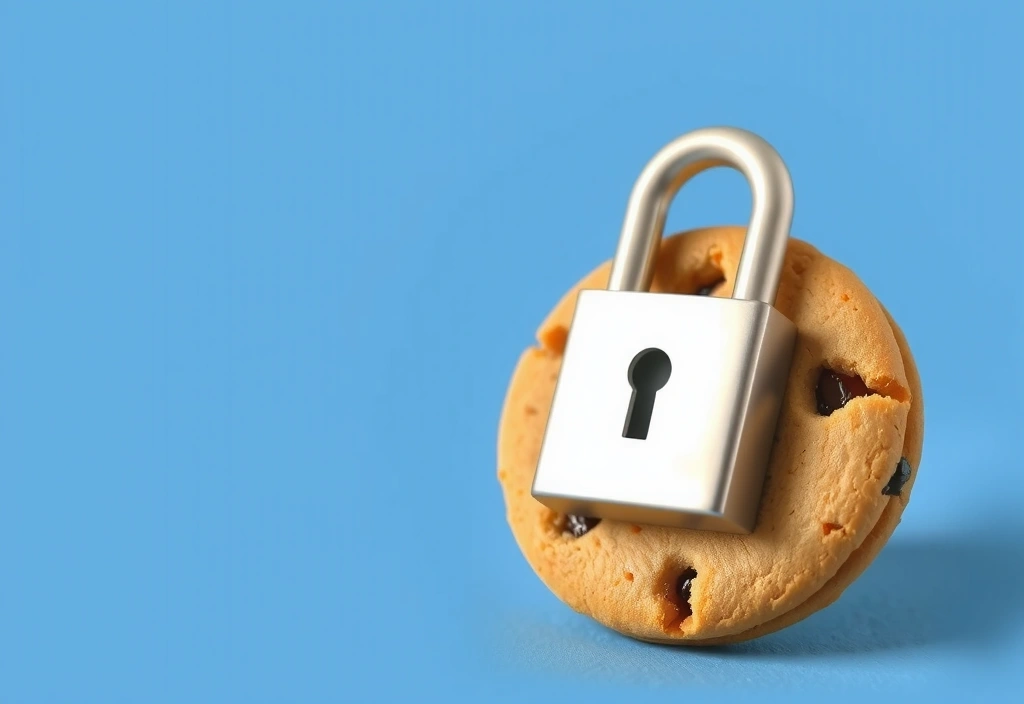 Immagine di un biscotto stilizzato con un lucchetto che simboleggia la sicurezza dei dati